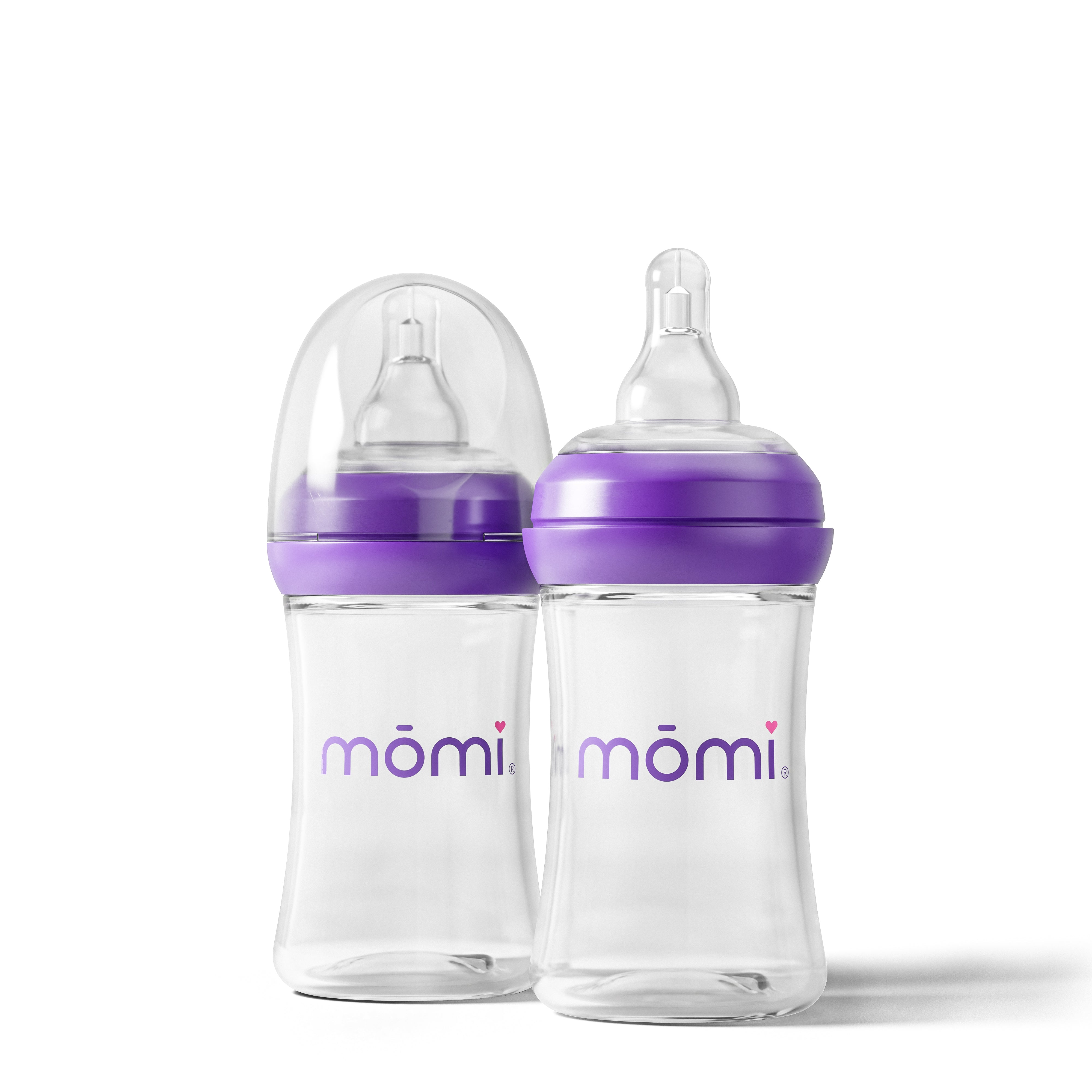 mōmi breast-like glass baby bottle sets in 4oz