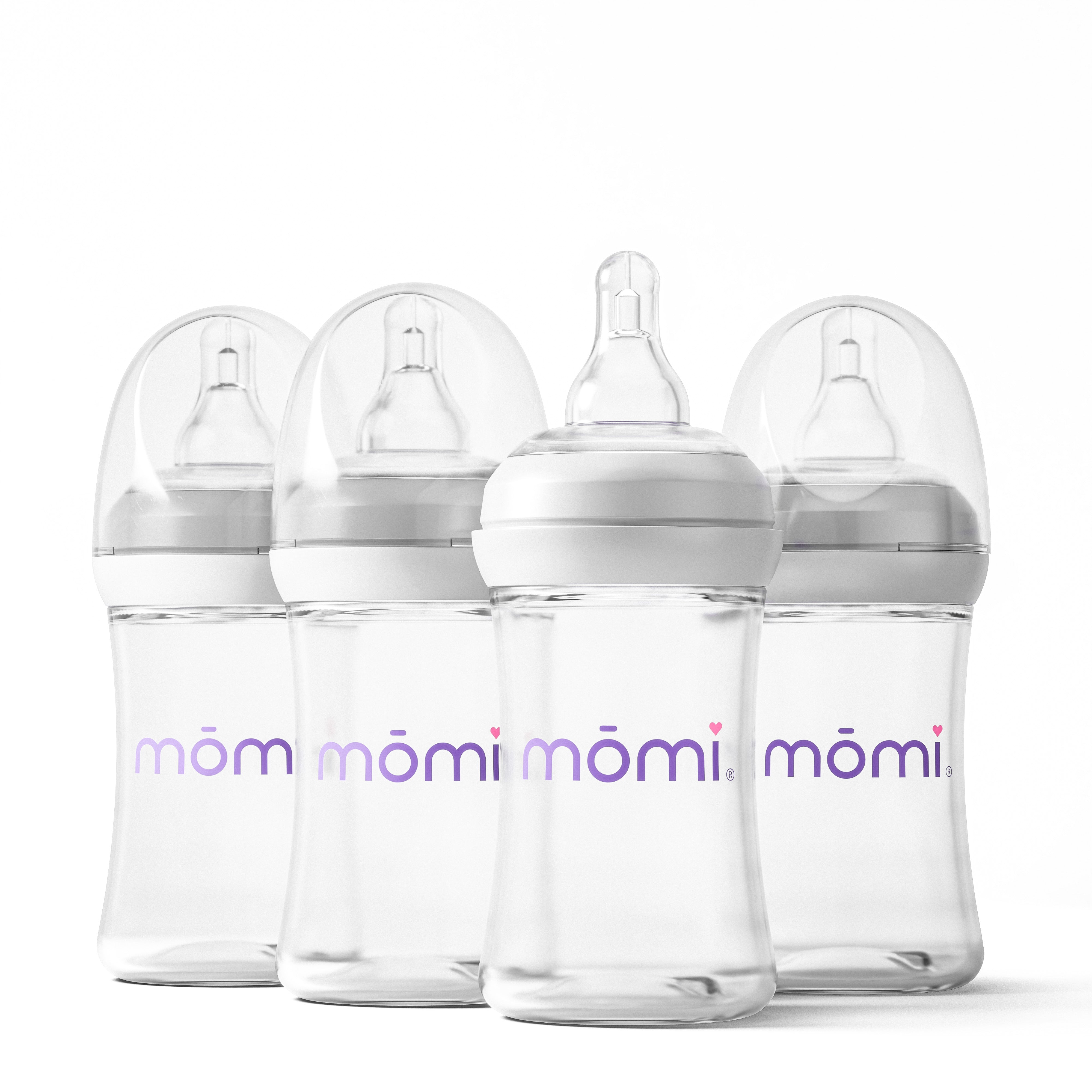 mōmi breast-like glass baby bottle sets in 4oz