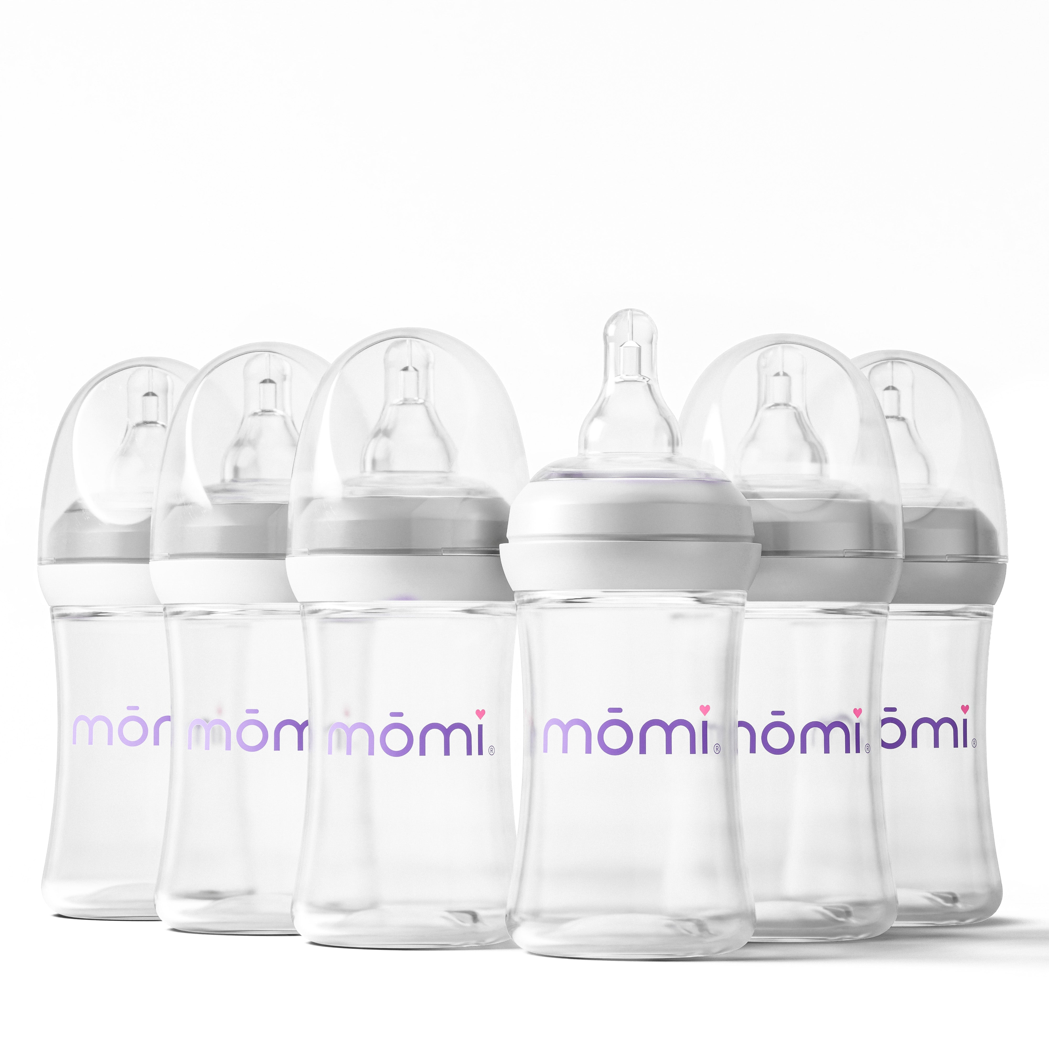 mōmi breast-like glass baby bottle sets in 4oz