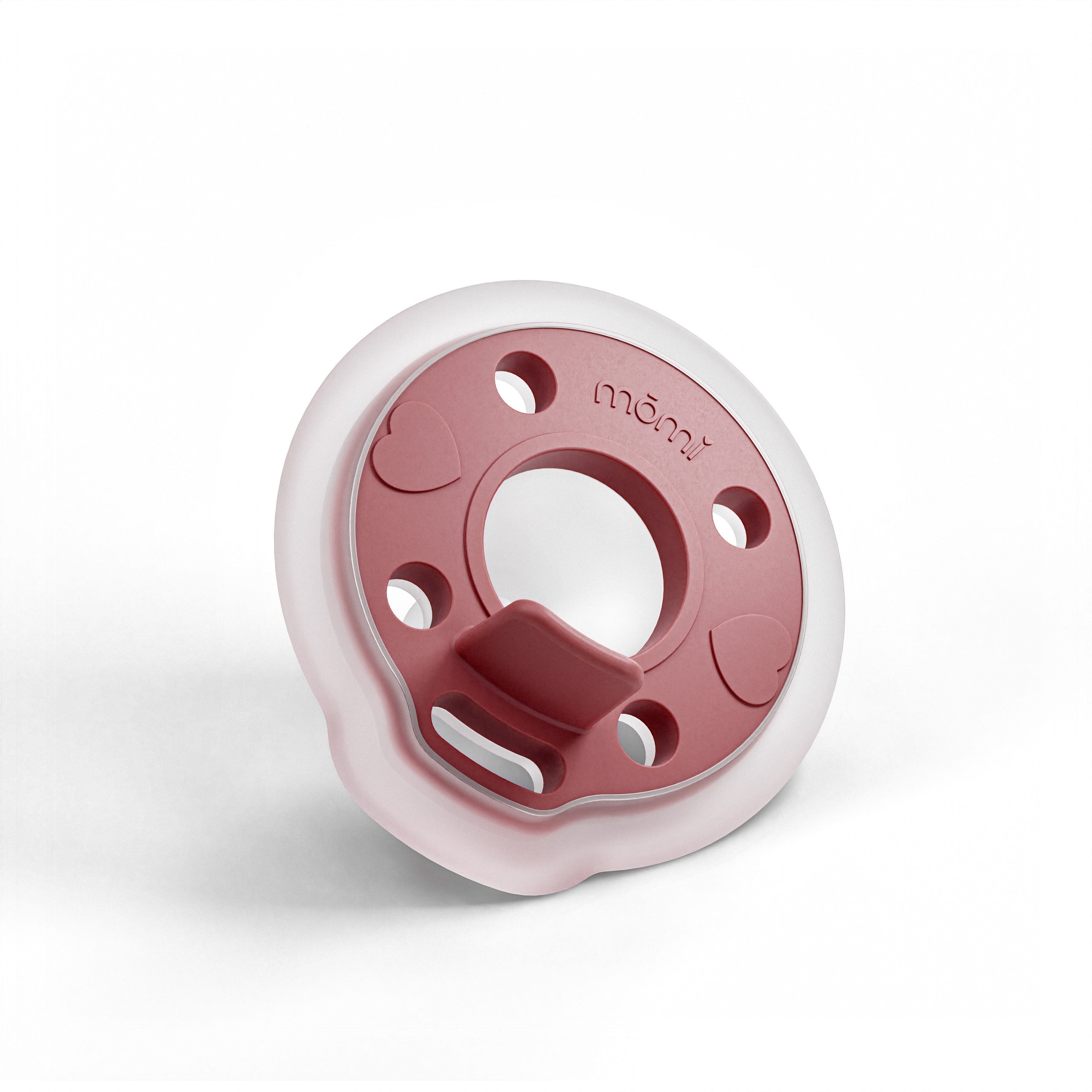 mōmi babypace® breast-like pacifier in rich cranberry red