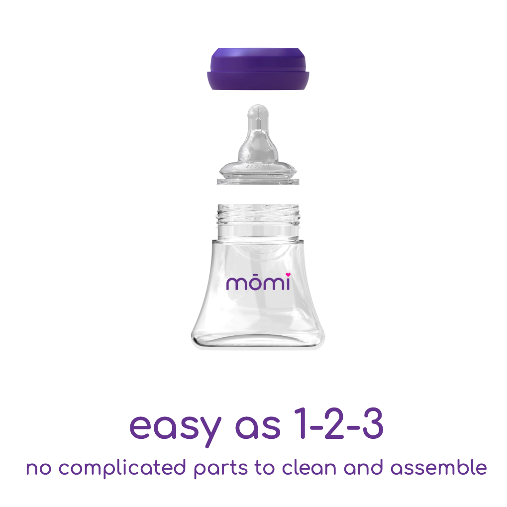 mōmi breast-like bottle, 5oz 2-set glass