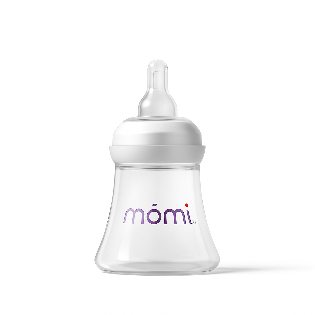 mōmi breast-like bottle, 5oz glass, purple or gray