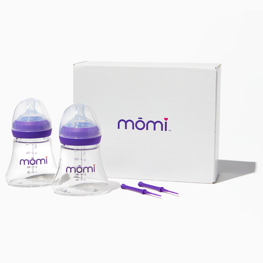 mōmi - the bottle that works like a mom® 2-bottle set - glass