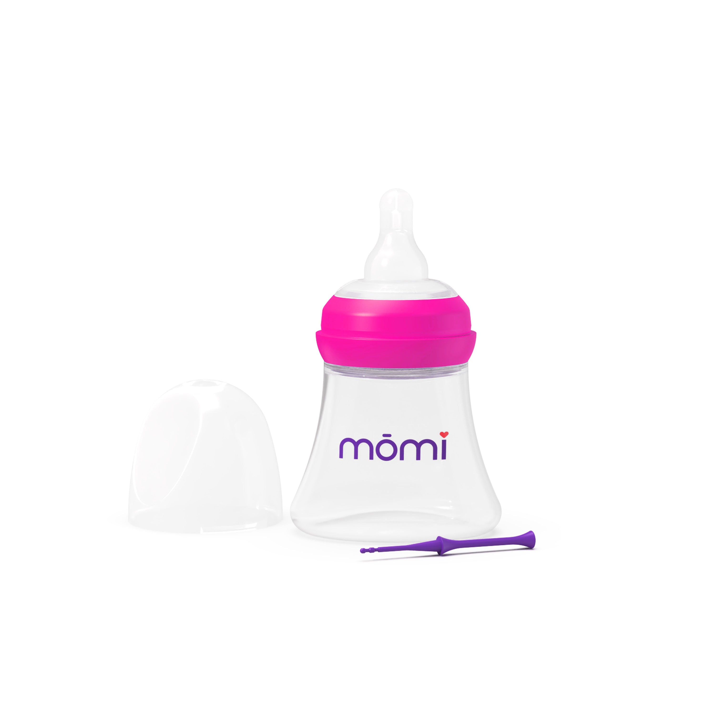 mōmi breast-like bottle (single), glass or plastic