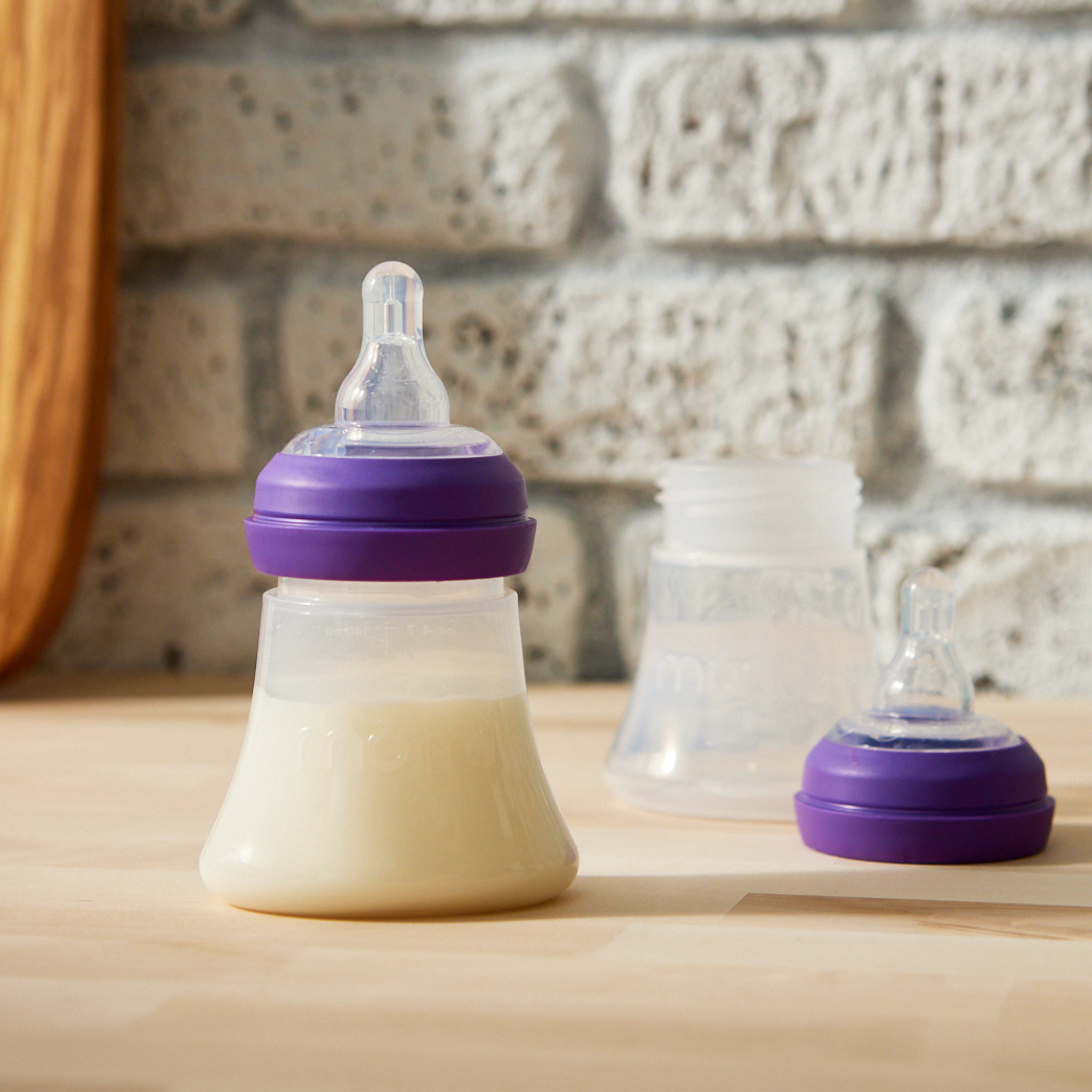 mōmi breast-like bottle glass or plastic 4-set, 5oz